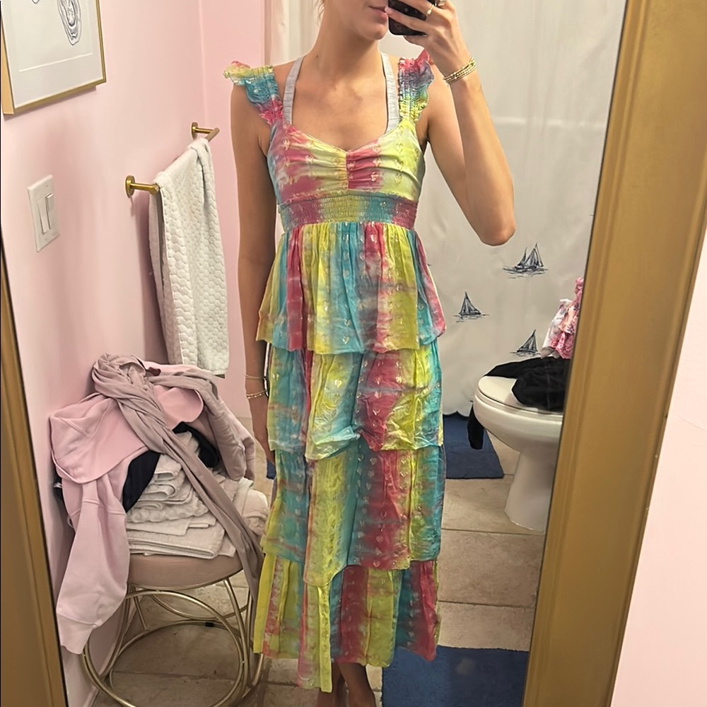 SAYLOR Yellow and Pink Maxi Dress